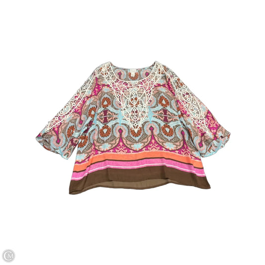 Top Short Sleeve By Chicos In Multi-colored, Size: Xl