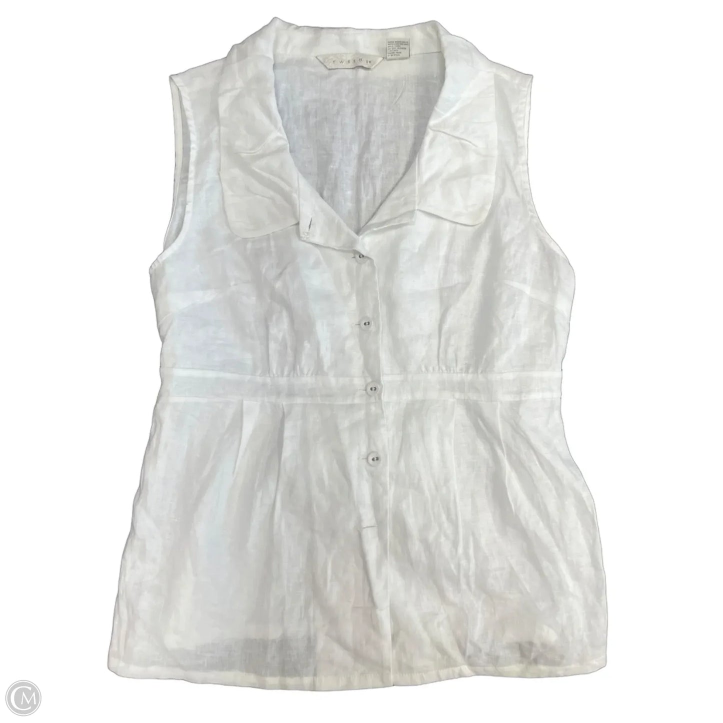 Top Sleeveless By Tweeds In White, Size: Xl
