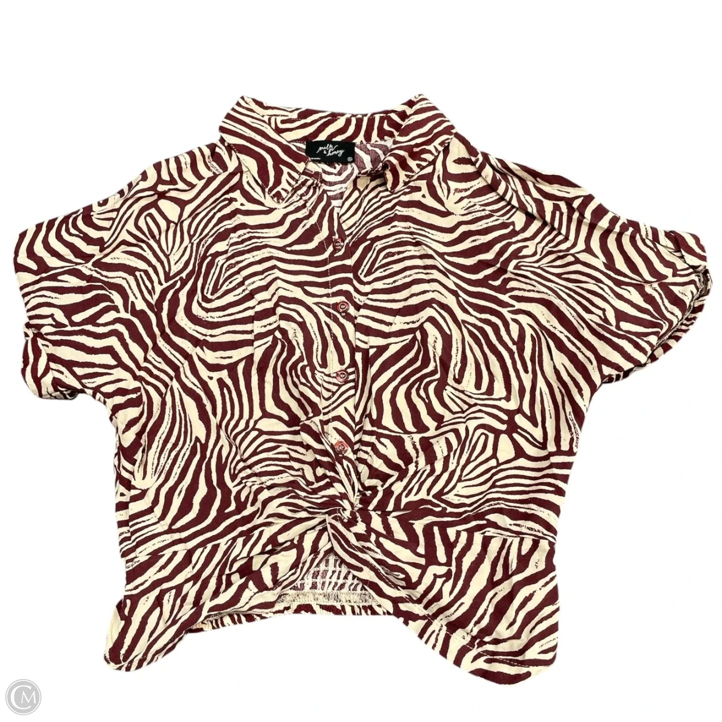 Top Short Sleeve By Milk & Honey In Maroon, Size: M