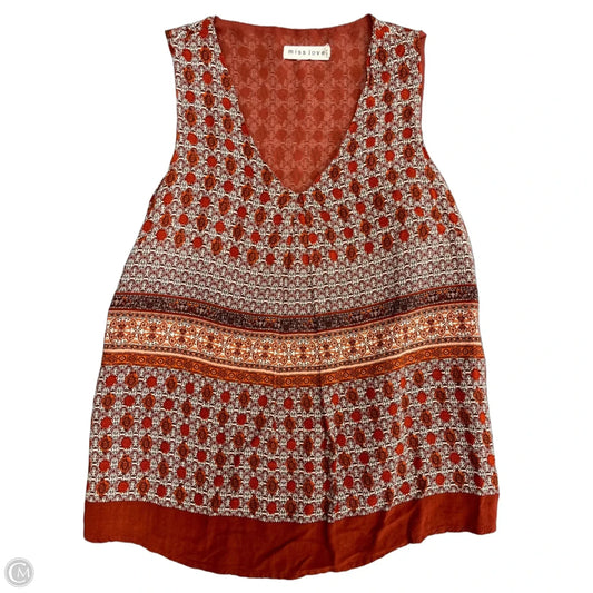 Top Sleeveless By Miss Love In Orange, Size: S
