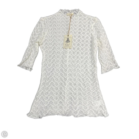 Top Short Sleeve By Easel In Cream, Size: M