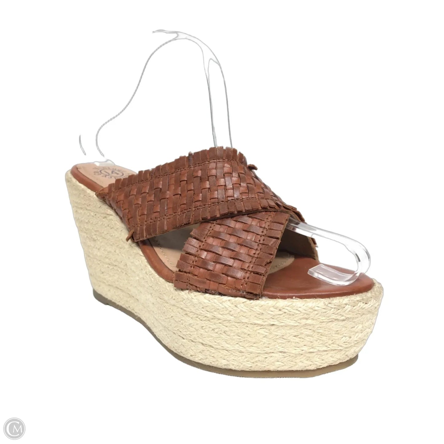 Sandals Heels Wedge By Clothes Mentor In Brown, Size: 7