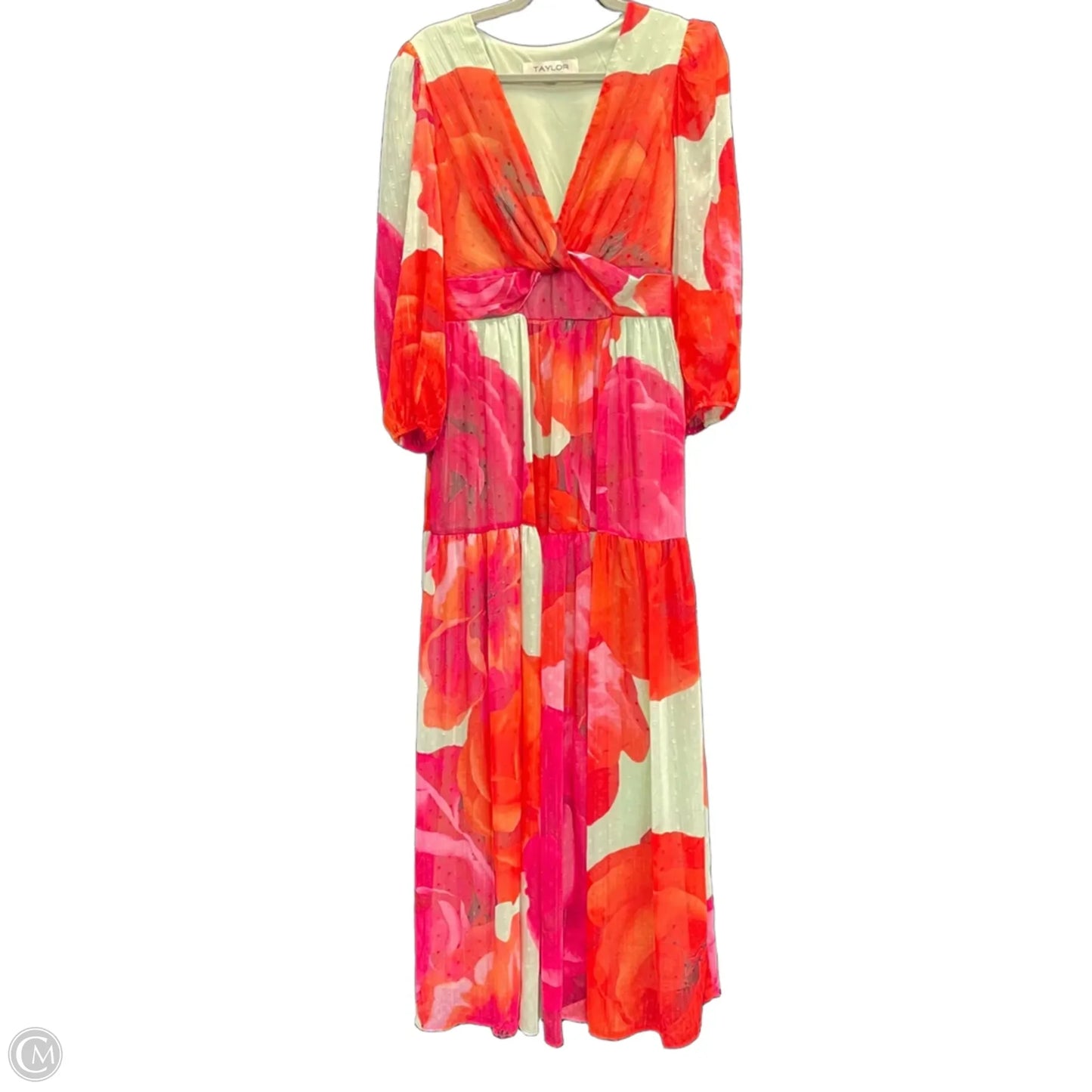 Dress Casual Maxi By Taylor In Green & Pink, Size: 10