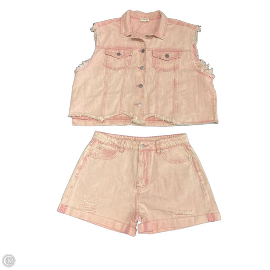 Shorts Set By Peach Love Cream California In Pink, Size: L