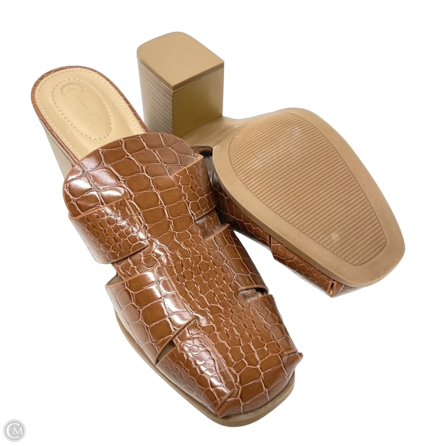 Shoes Heels Block By Cato In Brown, Size: 11
