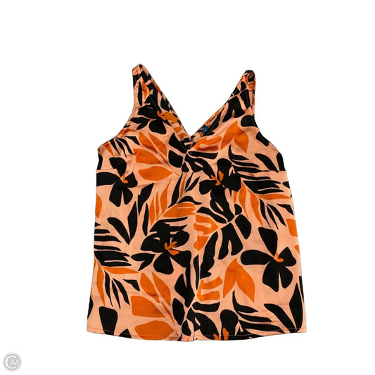Top Sleeveless By Old Navy In Black & Orange, Size: M