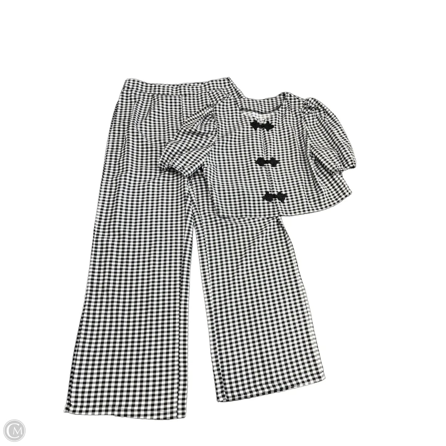 Pants Set 2pc By Shein In Black & White, Size: L