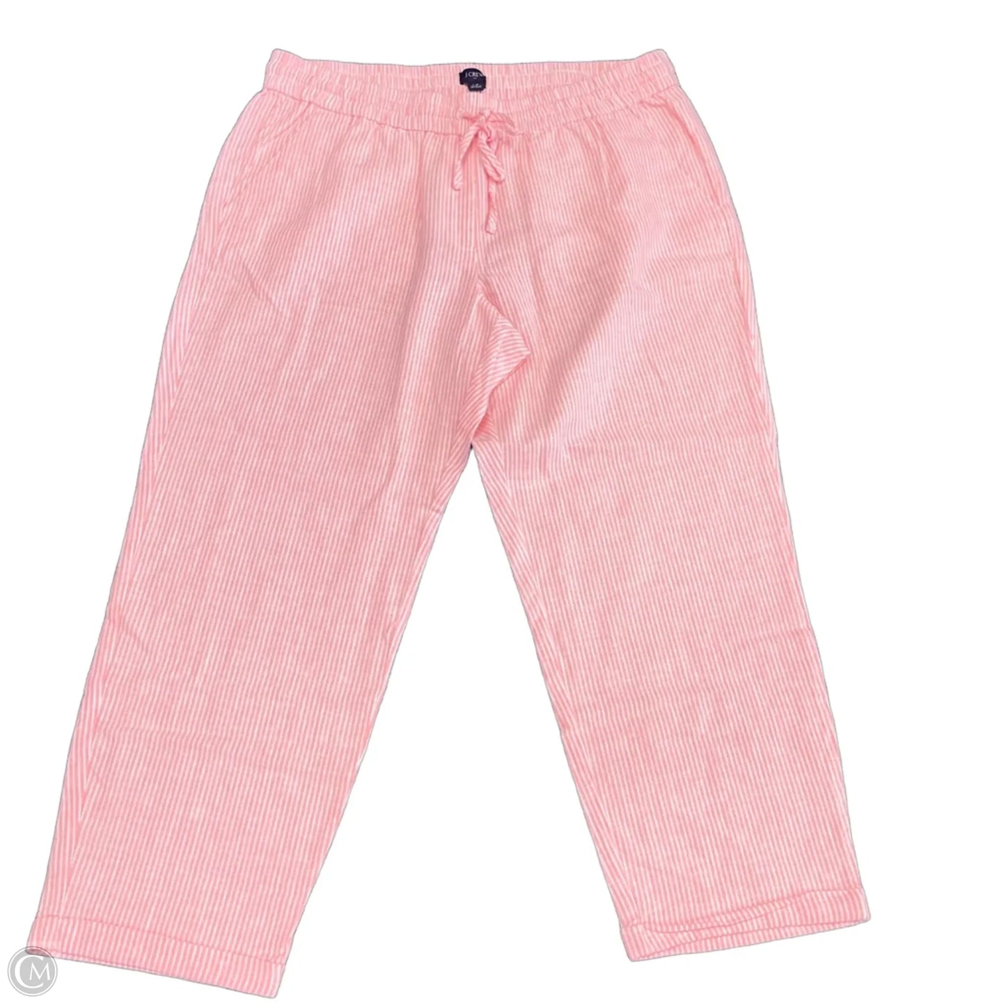 Pants Linen By J. Crew In Orange & White, Size: 14