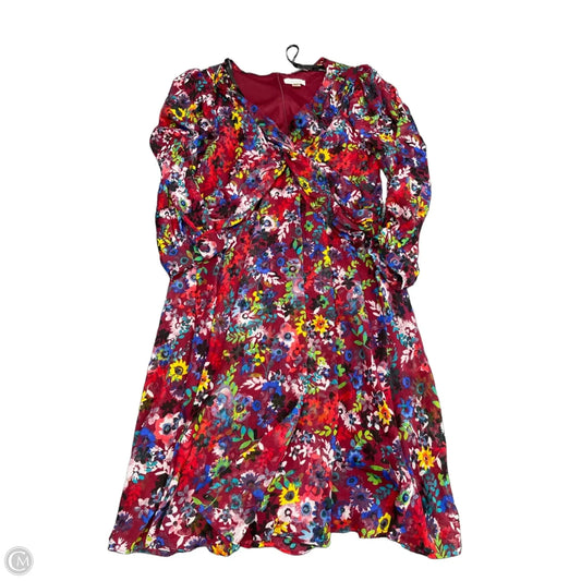 Dress Casual Midi By Calvin Klein In Floral Print, Size: 14