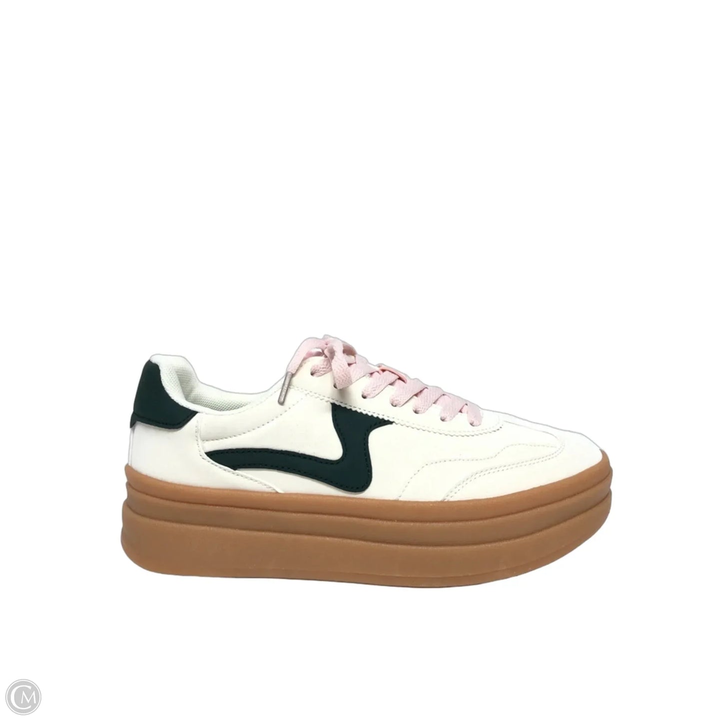 Shoes Sneakers Platform By Clothes Mentor In Cream & Green, Size: 9