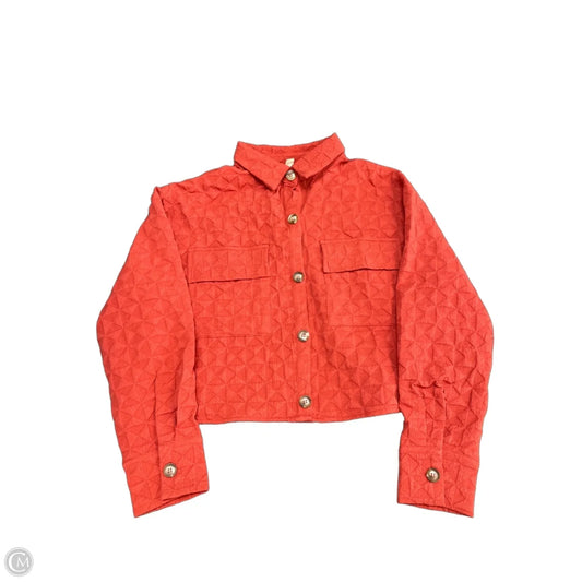 Jacket Shirt By Clothes Mentor In Red, Size: M