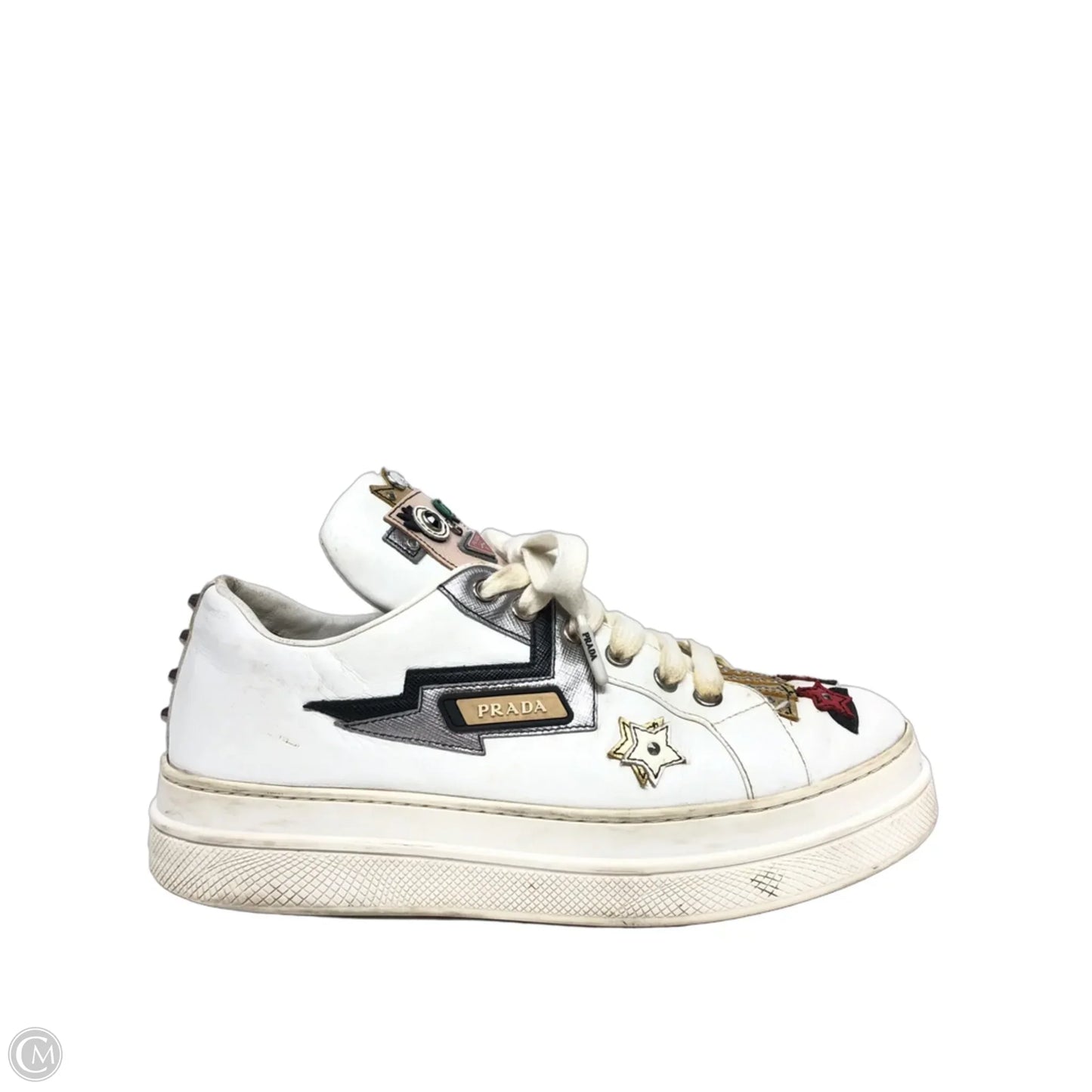 Shoes Luxury Designer By Prada In White, Size: 8