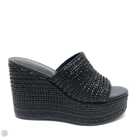 Sandals Heels Platform By Guess In Black, Size: 7