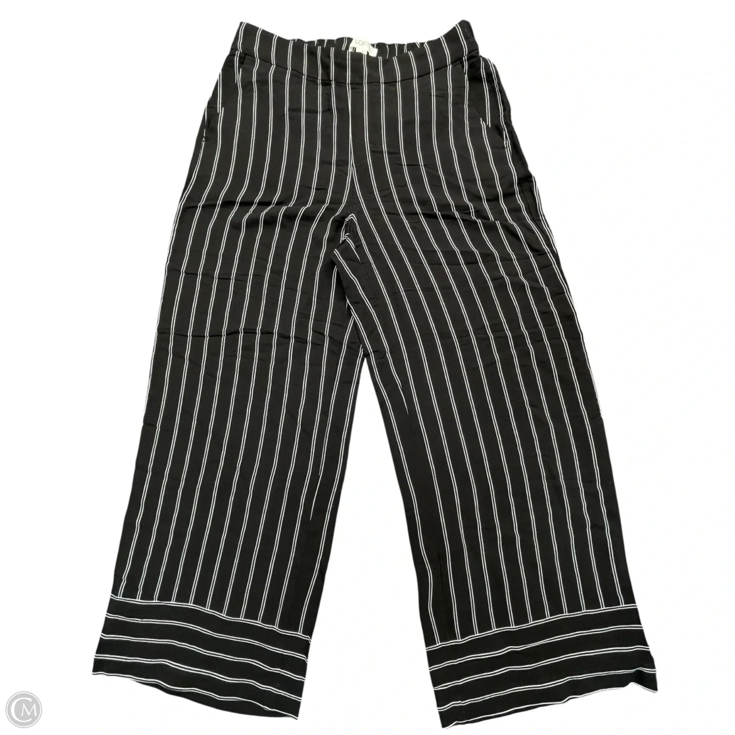 Pants Wide Leg By Loft In Black & White, Size: Sp