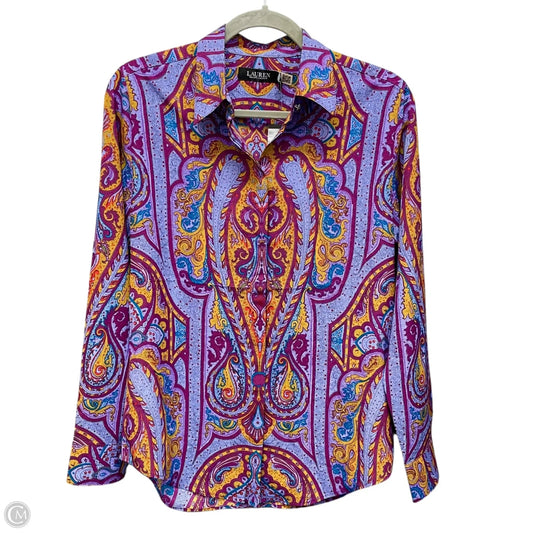Top Long Sleeve By Lauren By Ralph Lauren In Purple, Size: S