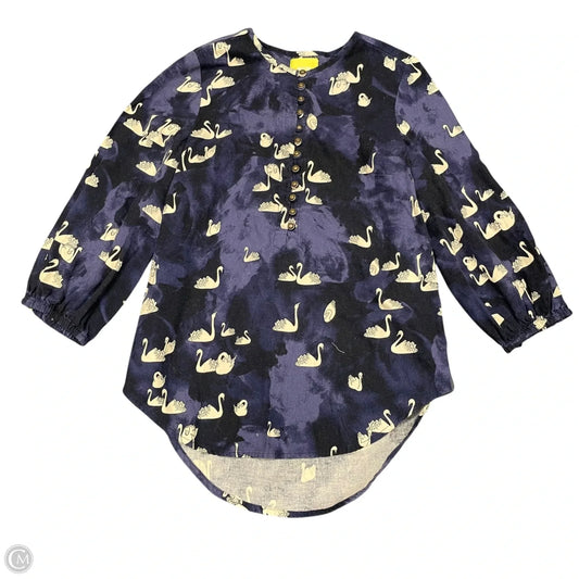 Top 3/4 Sleeve By Maeve In Black & Blue, Size: S