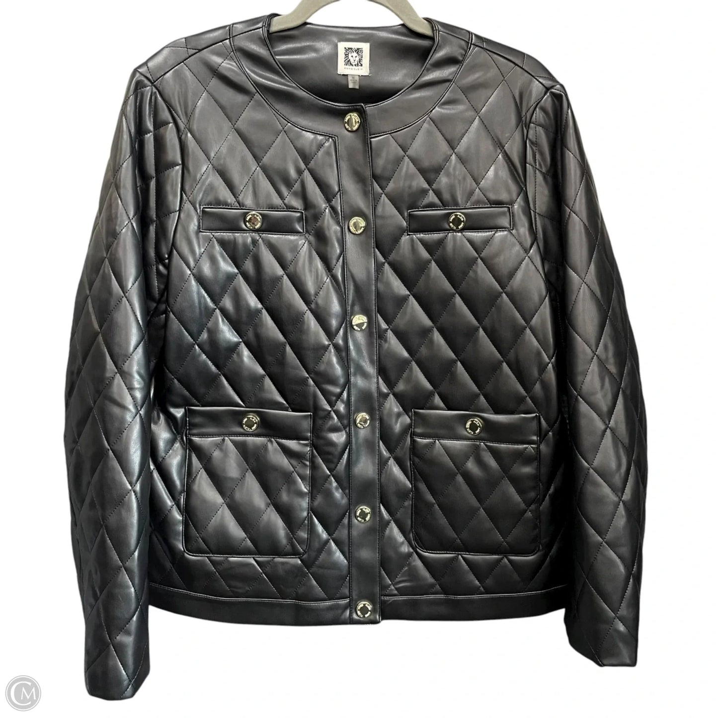 Jacket Puffer & Quilted By Anne Klein In Black, Size: M