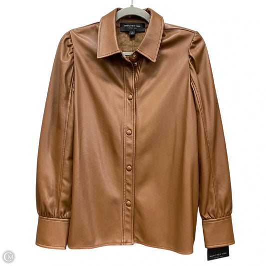 Jacket Shirt By Marc New York In Brown, Size: M