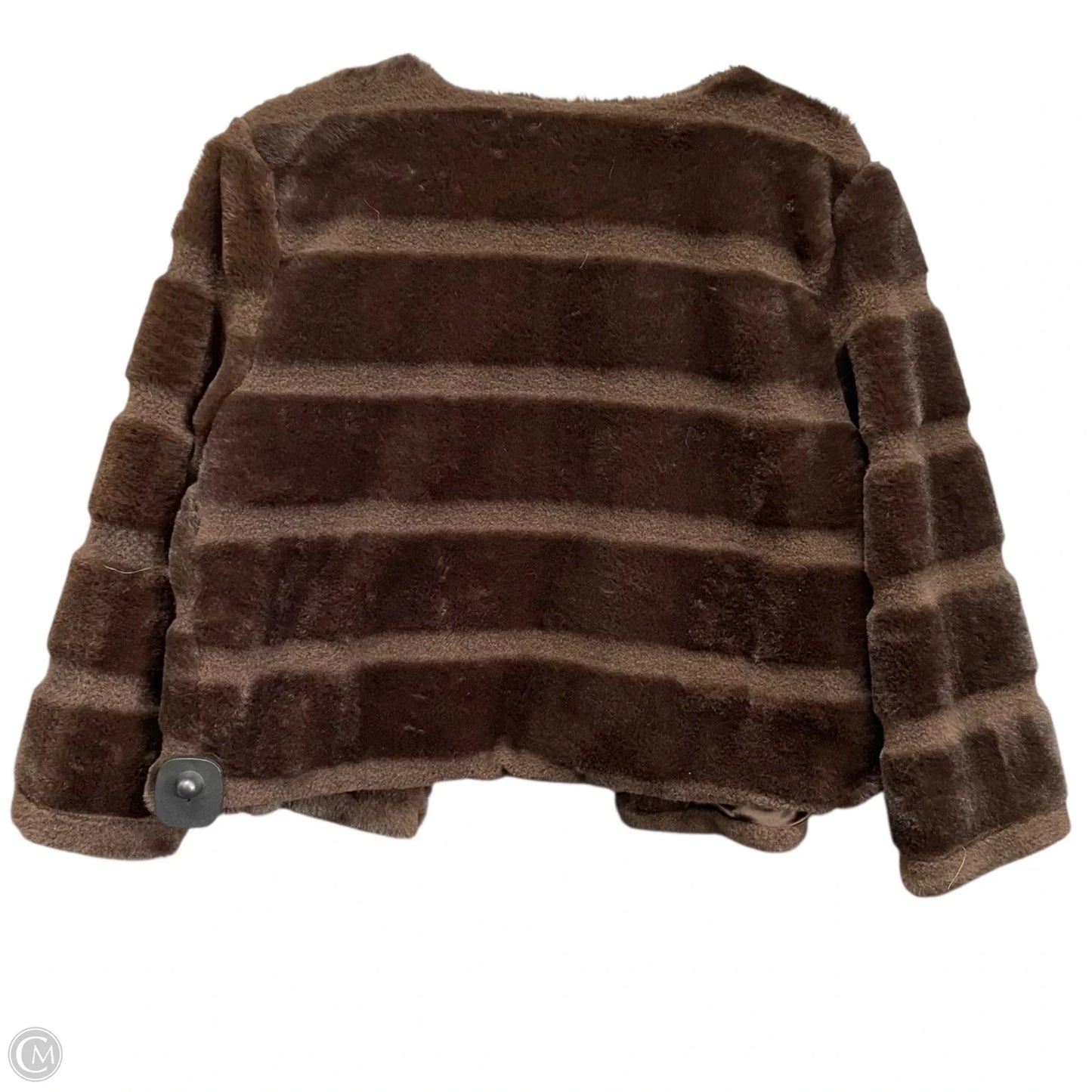 Jacket Faux Fur & Sherpa By Nina Leonard In Brown, Size: S