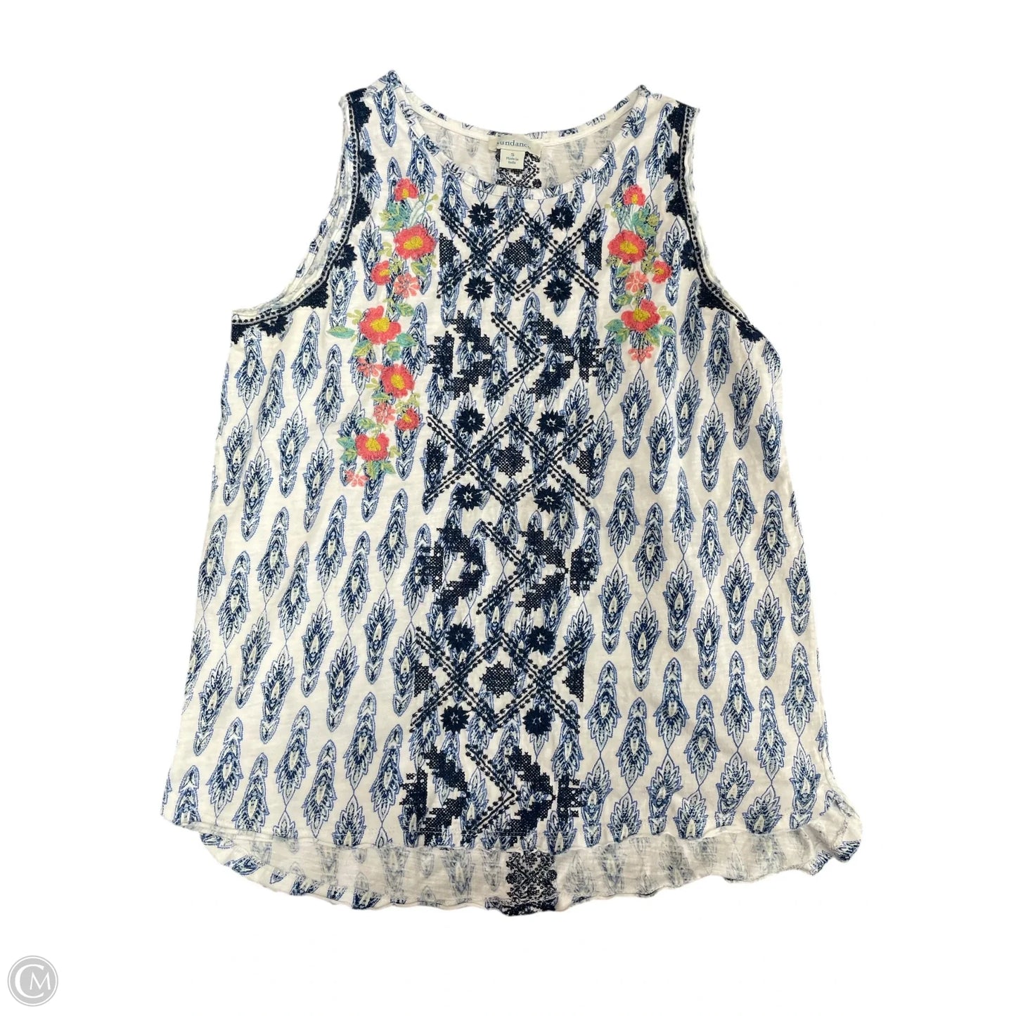 Top Sleeveless By Sundance In Blue & White, Size: S