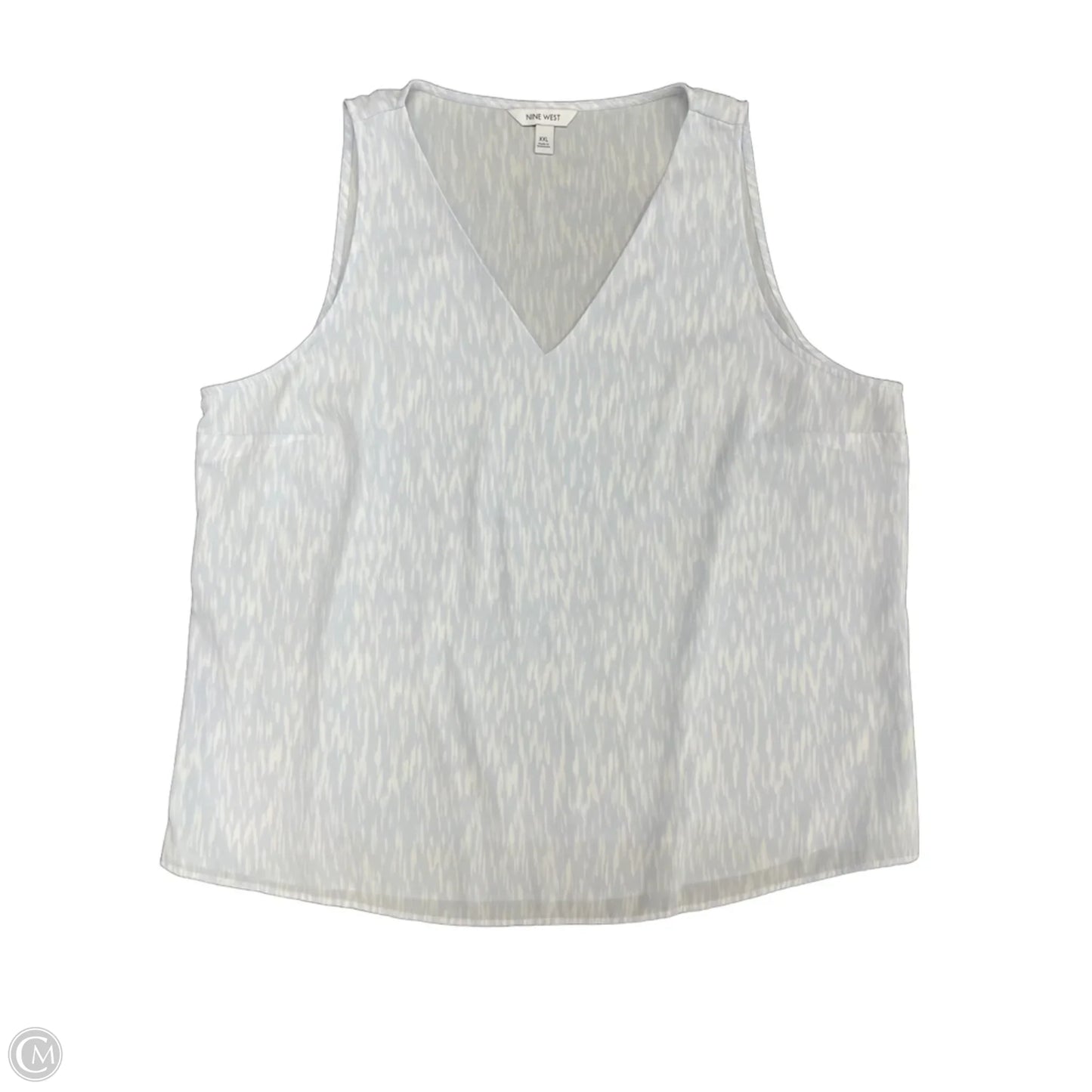 Top Sleeveless By Nine West In Blue & White, Size: Xxl
