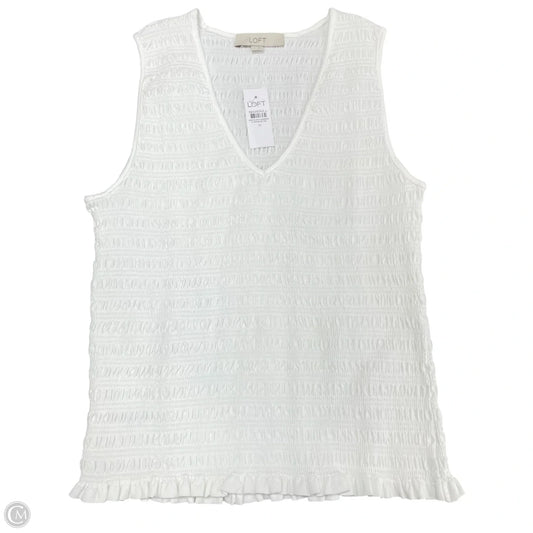 Top Sleeveless By Loft In White, Size: M