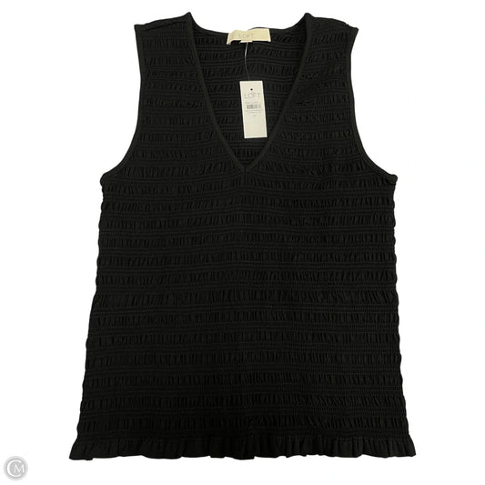 Top Sleeveless By Loft In Black, Size: M