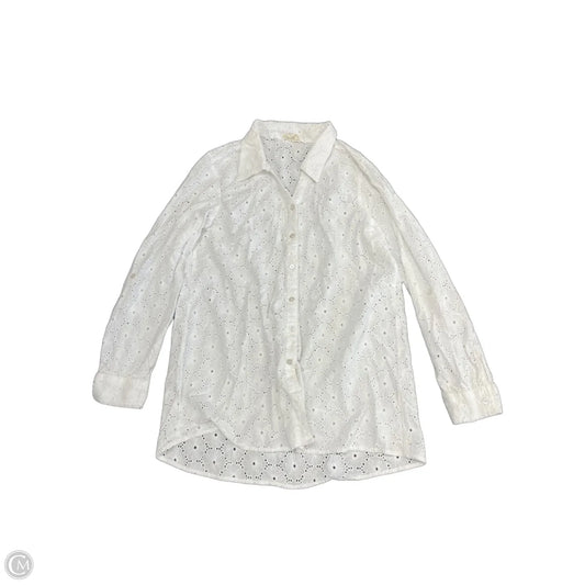 Top Long Sleeve By Nicole Miller In White, Size: M