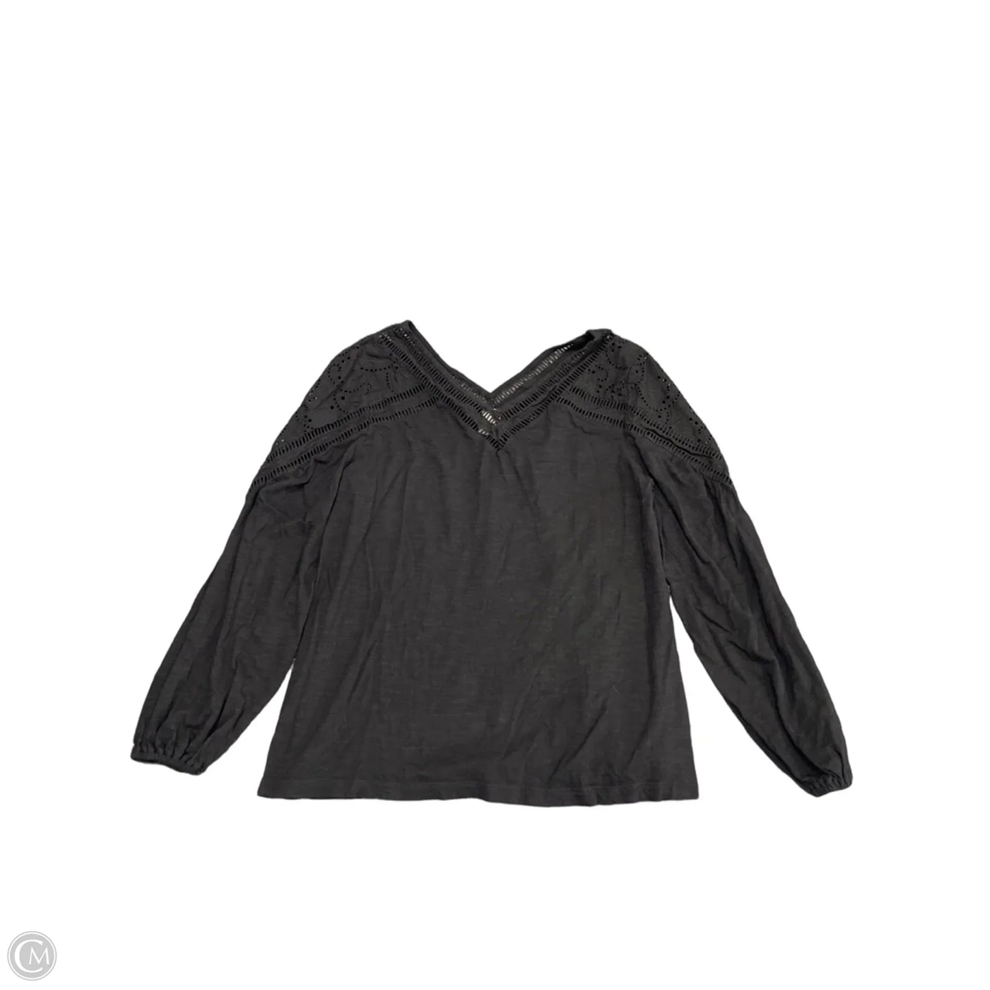 Top Long Sleeve By Chicos In Black, Size: M