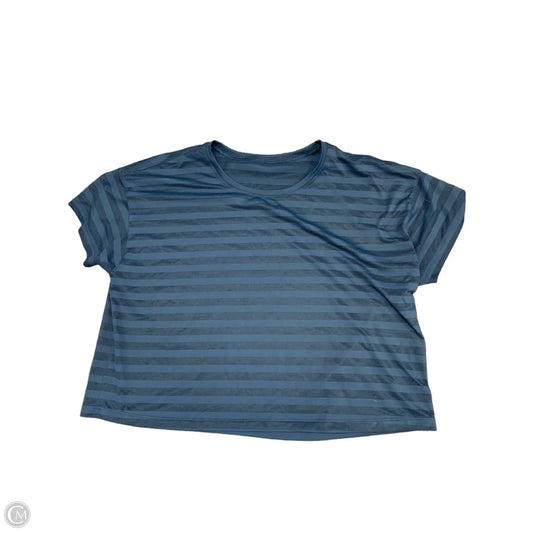 Athletic Top Short Sleeve By Lululemon In Blue, Size: Xl