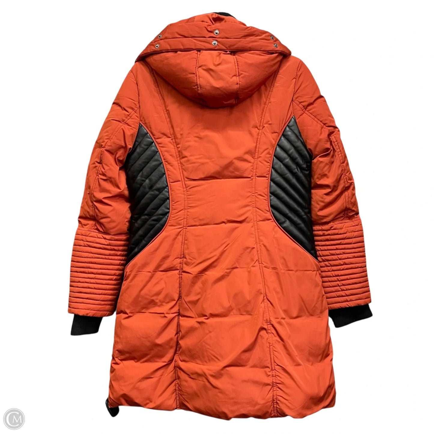 Coat Puffer & Quilted By Cmb In Black & Orange, Size: M