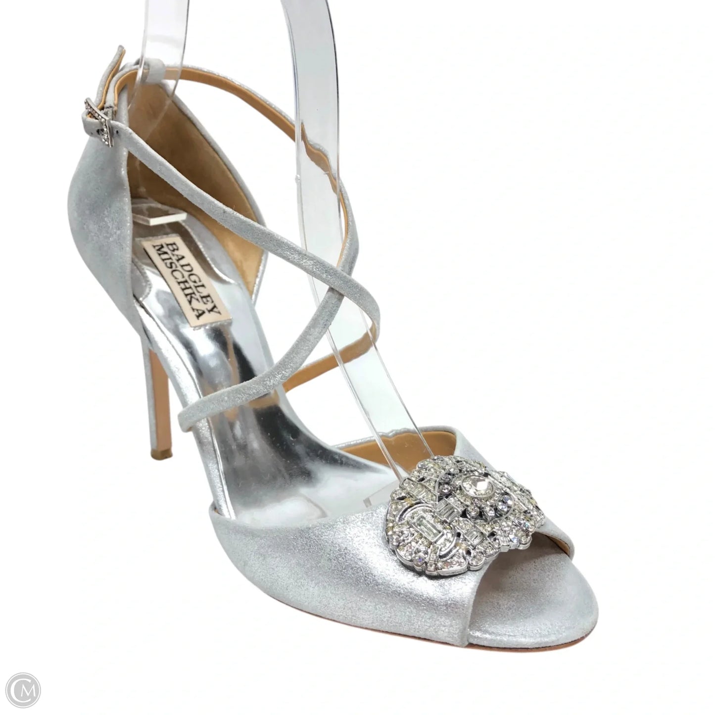 Shoes Heels Stiletto By Badgley Mischka In Silver, Size: 7.5