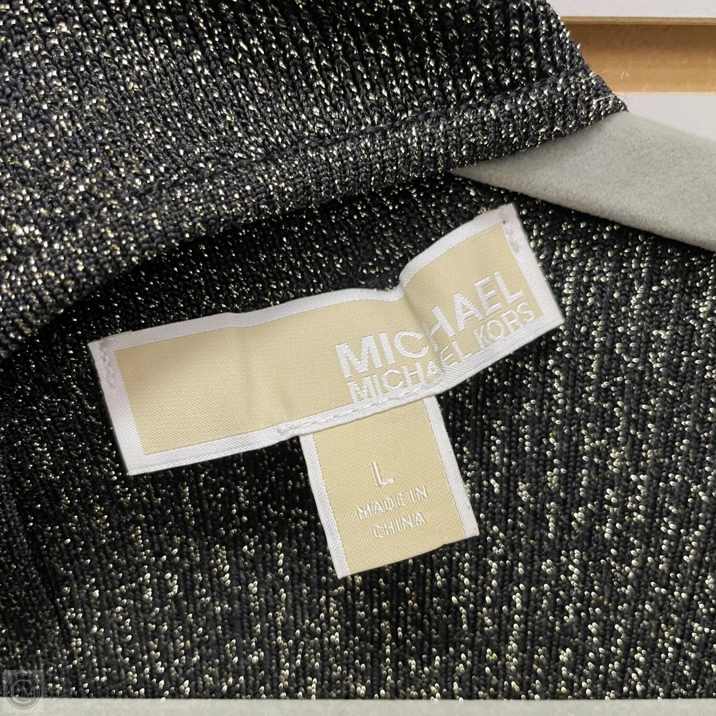 Dress Casual Short By Michael By Michael Kors In Black & Gold, Size: L