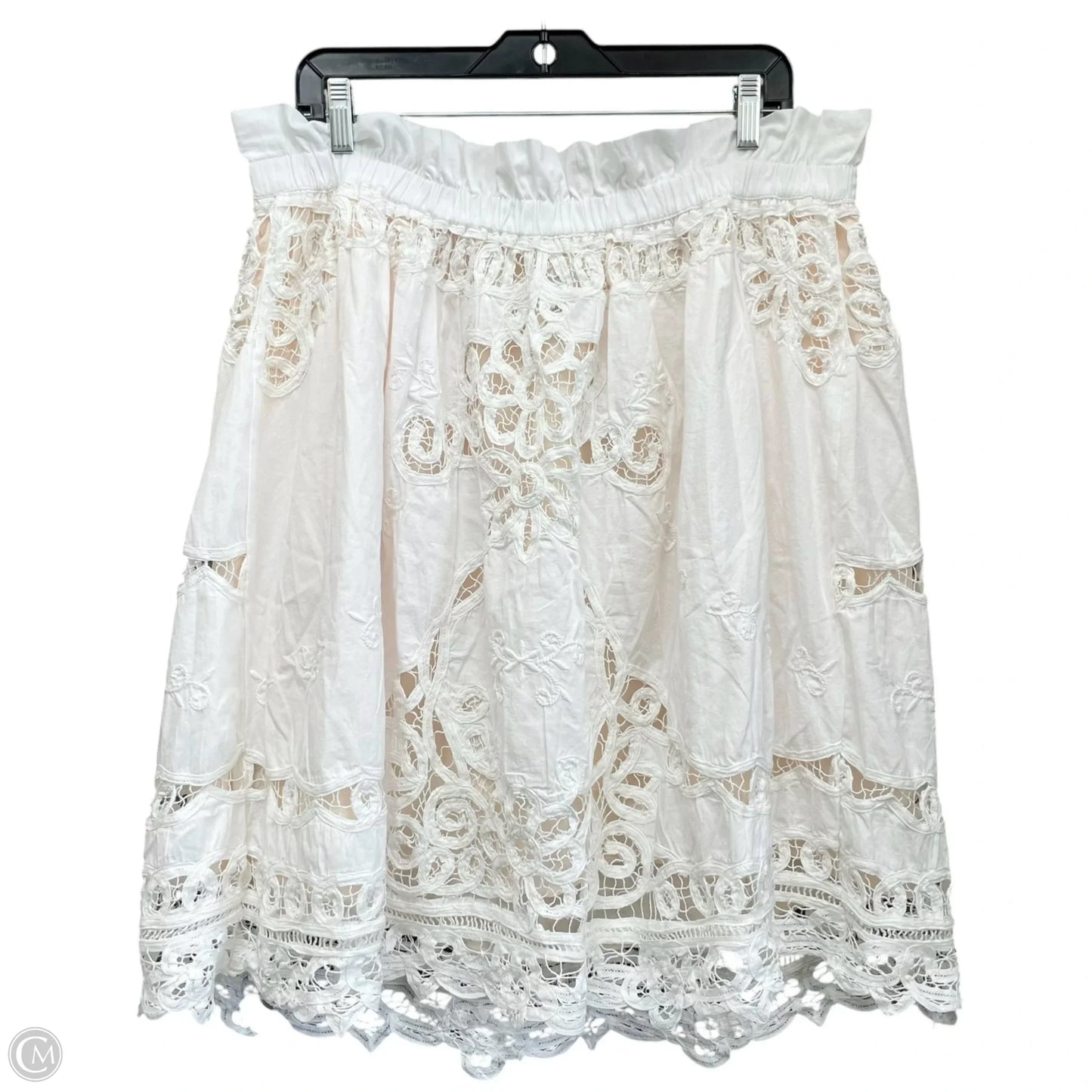 Skirt Midi By Maeve In Pink & White, Size: L