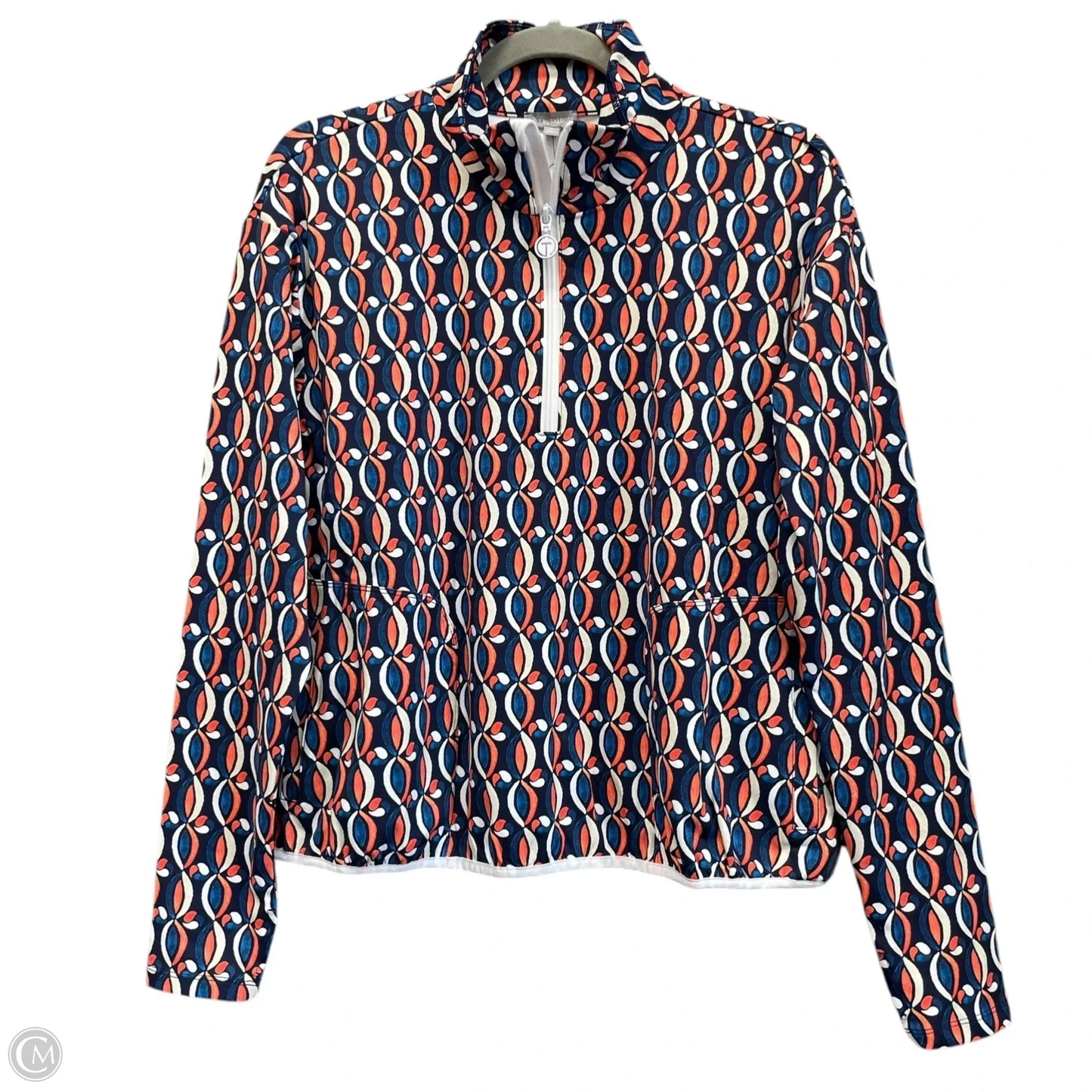 Athletic Top Long Sleeve Collar By Talbots In Blue & Orange, Size: M