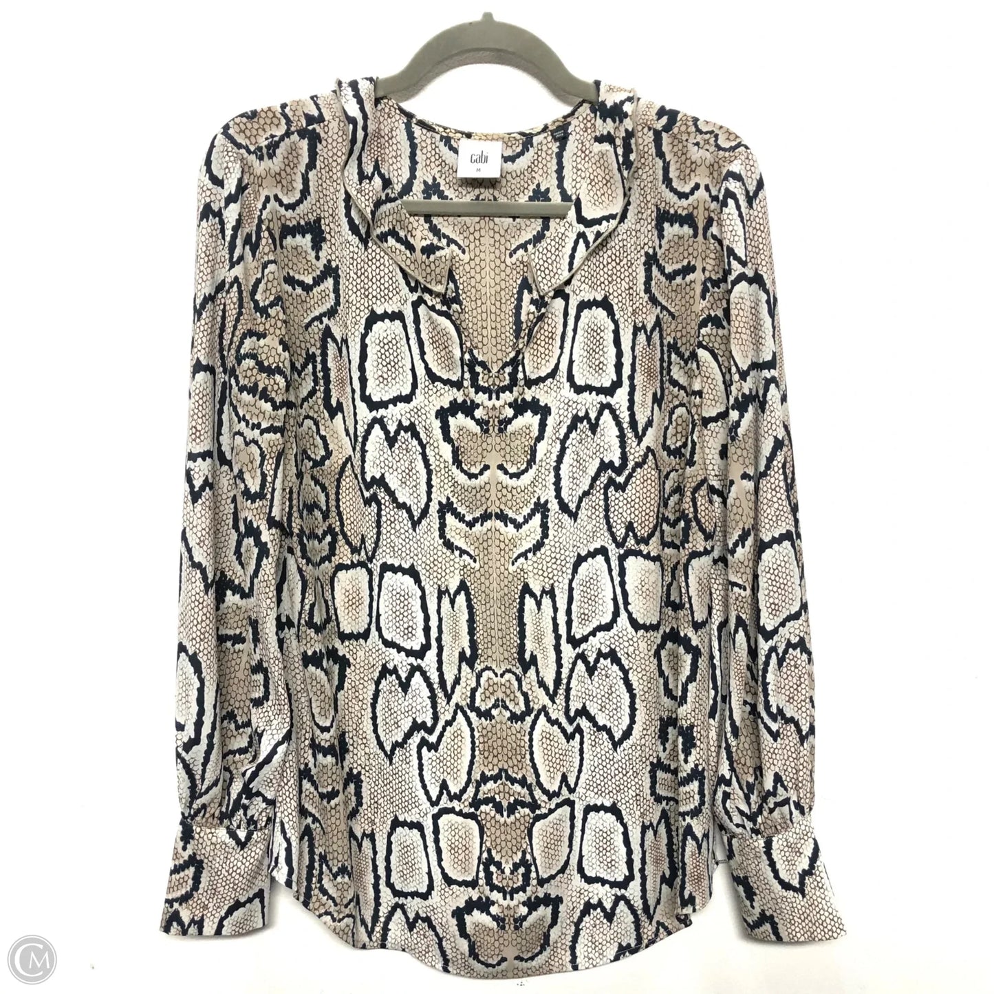 Top Long Sleeve By Cabi In Animal Print, Size: M
