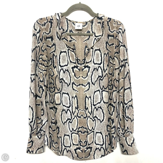 Top Long Sleeve By Cabi In Animal Print, Size: M