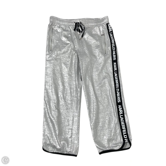 Pants Designer By Karl Lagerfeld In Silver, Size: S