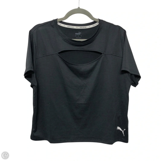 Athletic Top Long Sleeve Crewneck By Puma In Black, Size: L
