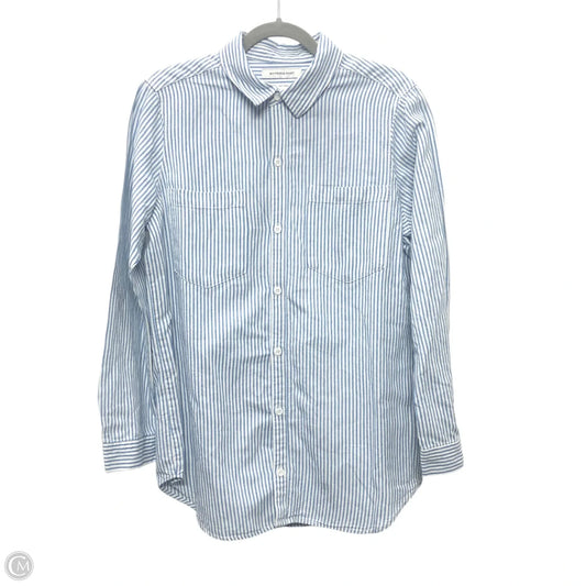 Top Long Sleeve By Lucky Brand In Blue & White, Size: M