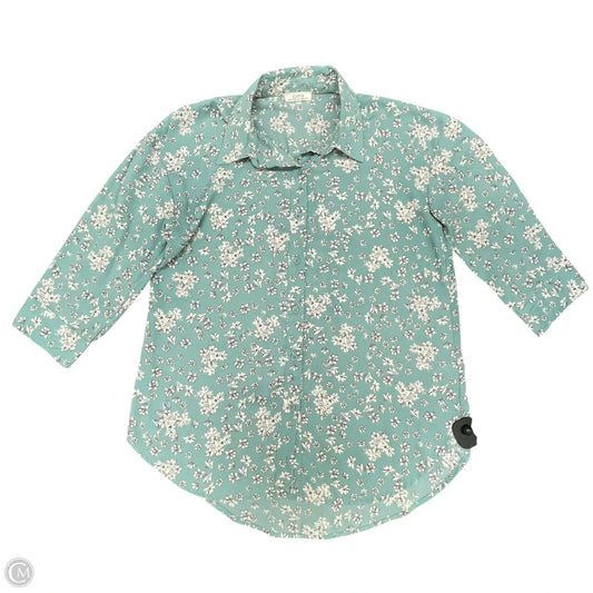 Top Long Sleeve By Cupio In Blue & White, Size: M