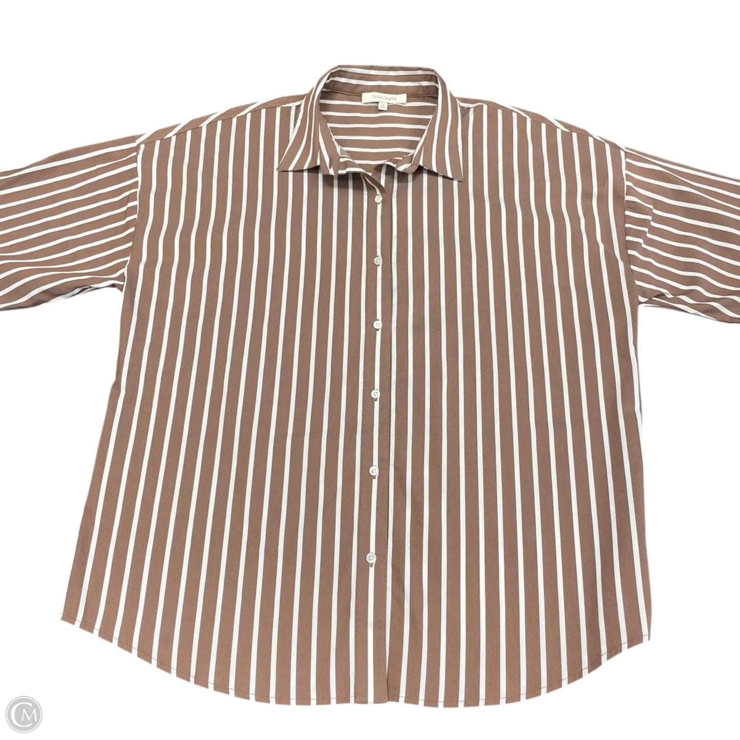 Top Long Sleeve By Favorite Daughter In Brown & Cream, Size: M