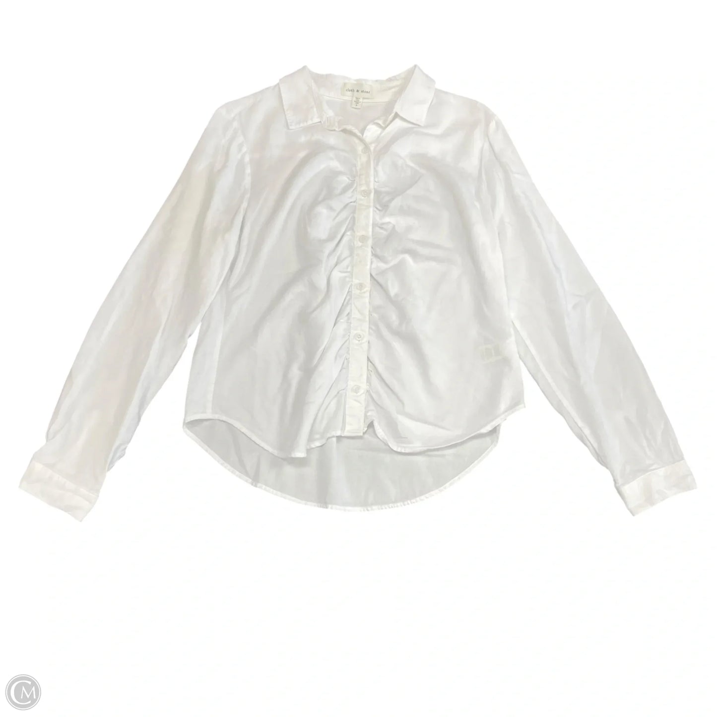Blouse Long Sleeve By Cloth & Stone In White, Size: L