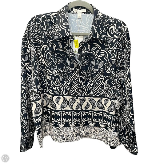 Blouse Long Sleeve By Chelsea And Violet In Black & Cream, Size: S