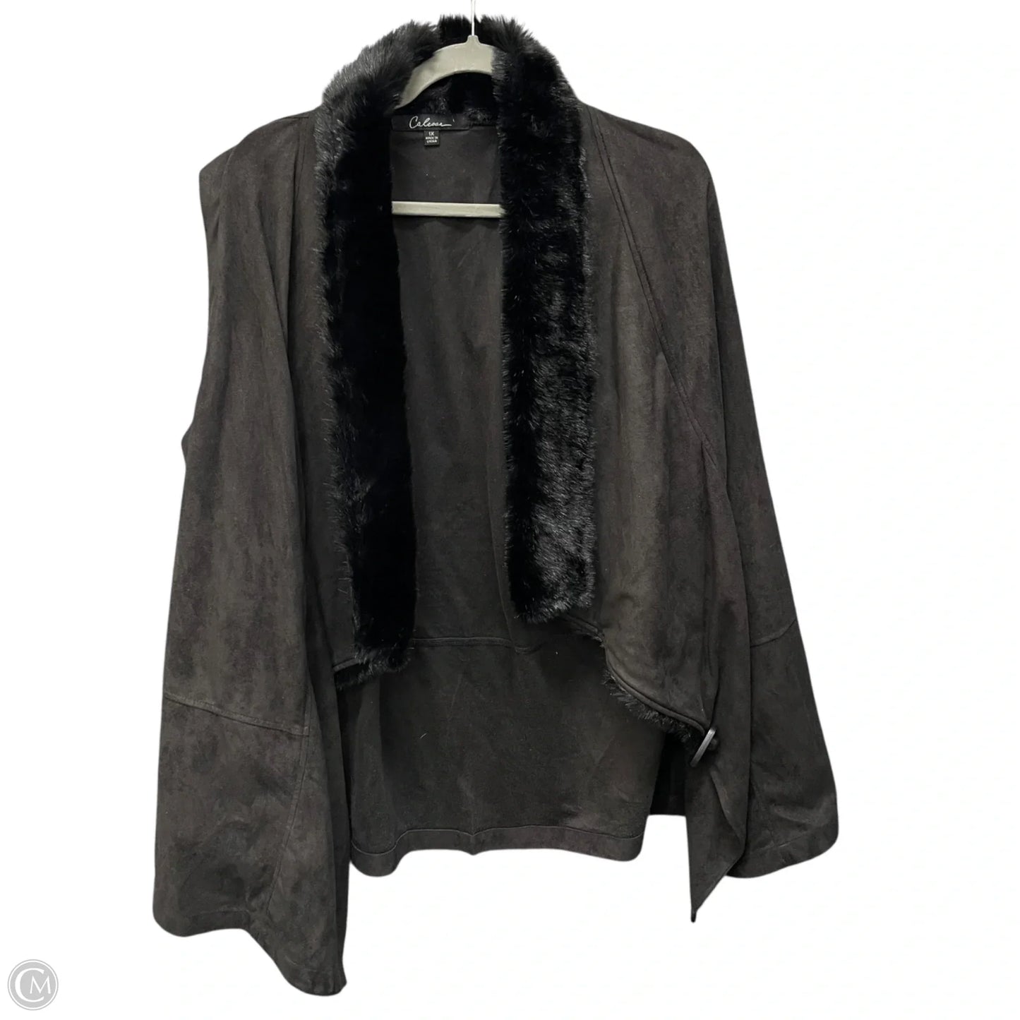 Vest Faux Fur & Sherpa By Calessa In Black, Size: 1x