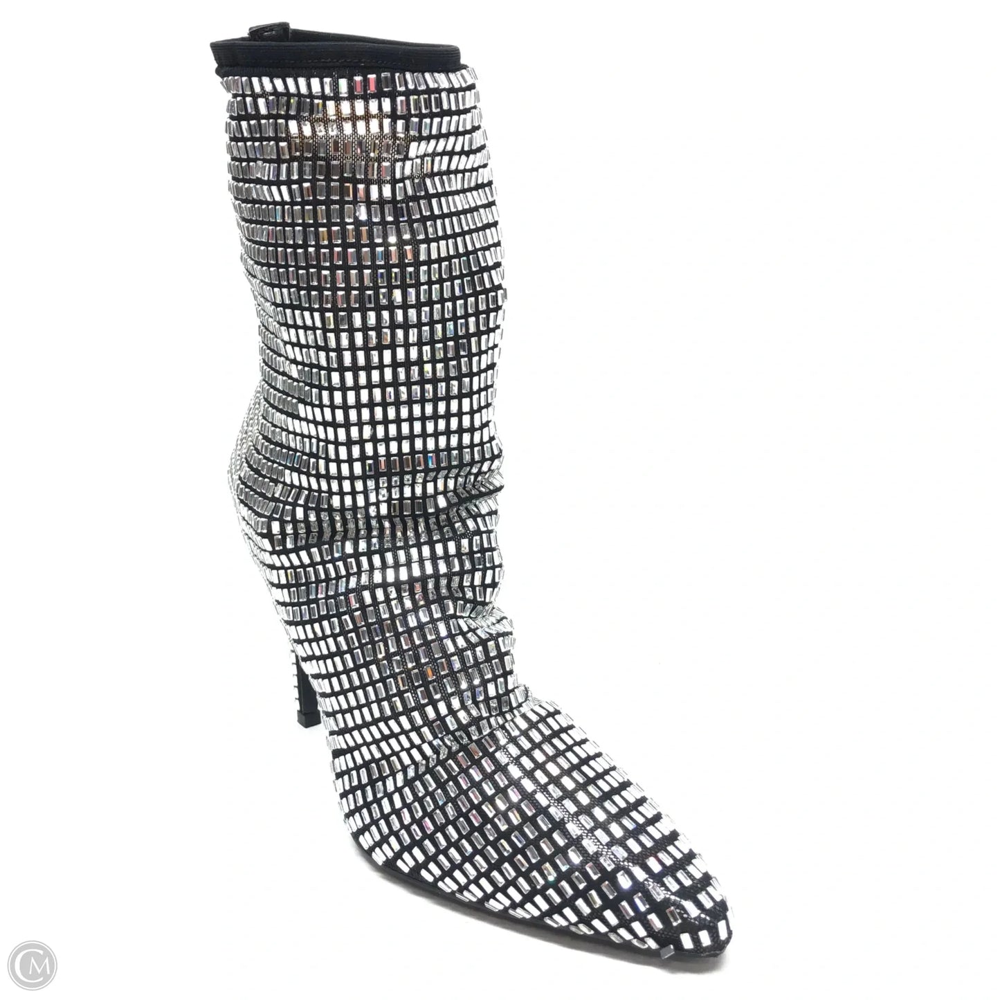 Boots Ankle Heels By Azalea Wang In Black & Silver, Size: 9