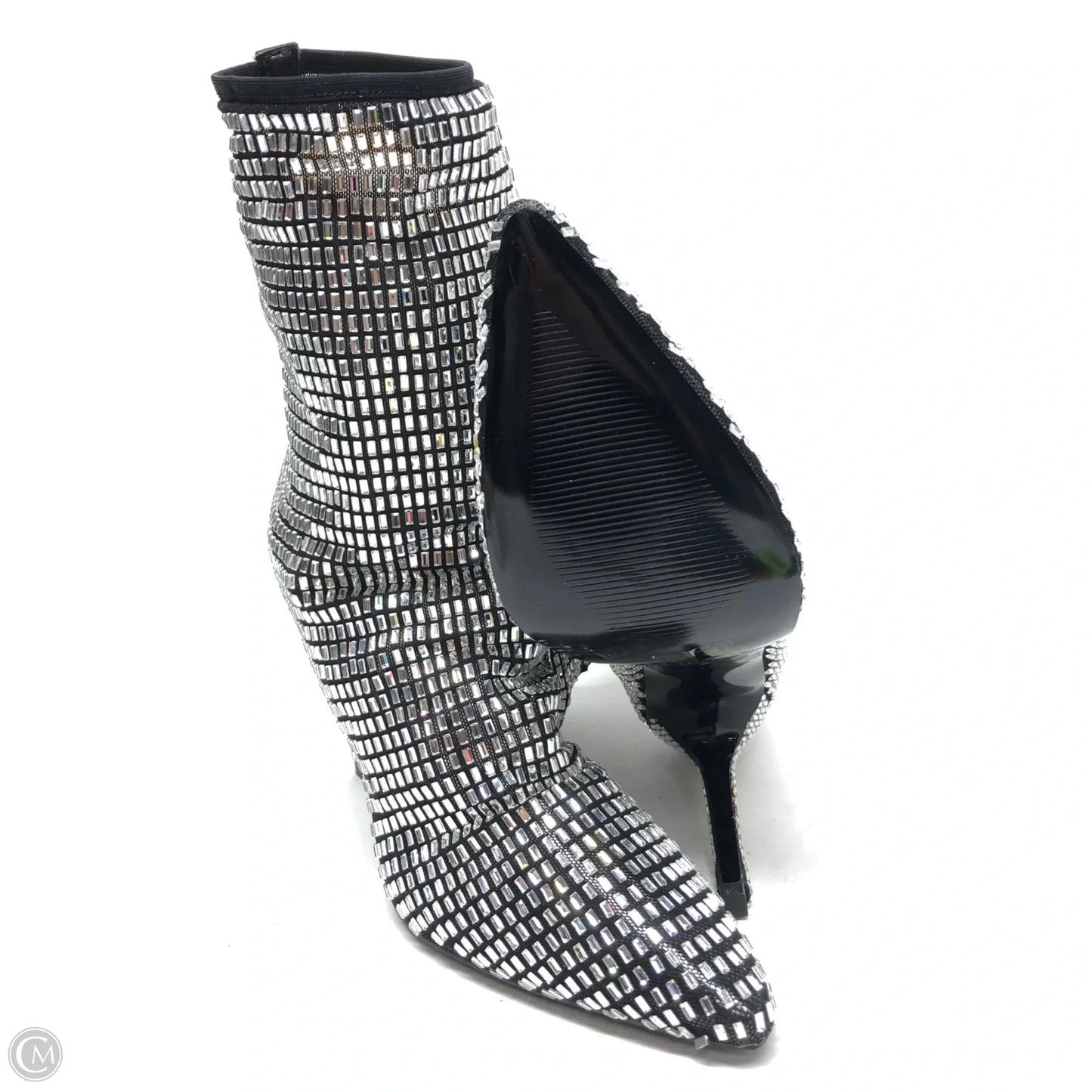 Boots Ankle Heels By Azalea Wang In Black & Silver, Size: 9