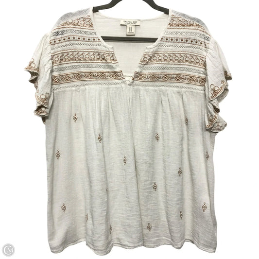 Top Short Sleeve By Rachel Zoe In White, Size: 1x