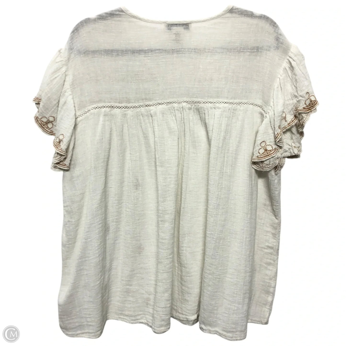 Top Short Sleeve By Rachel Zoe In White, Size: 1x