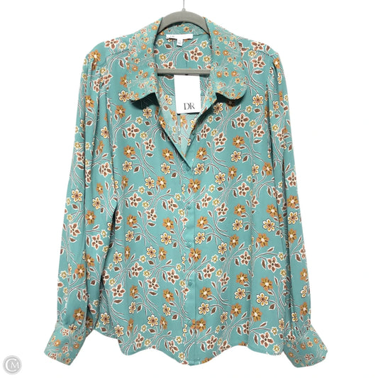 Blouse Long Sleeve By Dr2 In Blue, Size: Xxl
